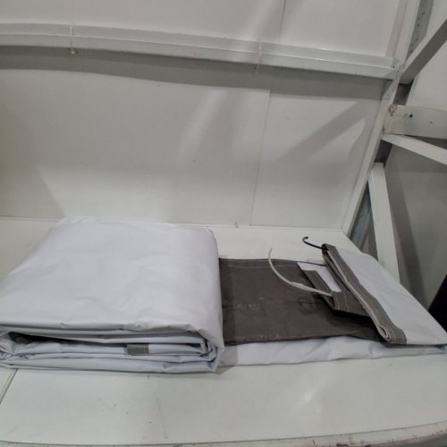 RV CAMPER AWNING HEAVY-DUTY WEATHERPROOF VINYL FABRIC REPLACEMENT - 16FT - GRADIENT GREY (MODEL: SXYZYS-G15) image 2