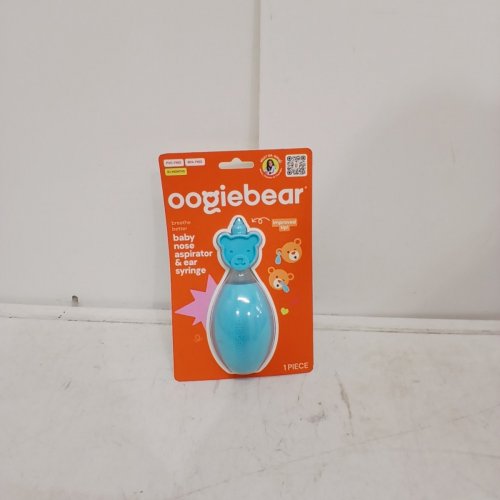 OOGIEBEAR BABY NASAL ASPIRATOR, SAFE LATEX AND BPA FREE BOOGER & EARWAX REMOVER FOR NEWBORNS, INFANTS, TODDLERS - BLUE image 2