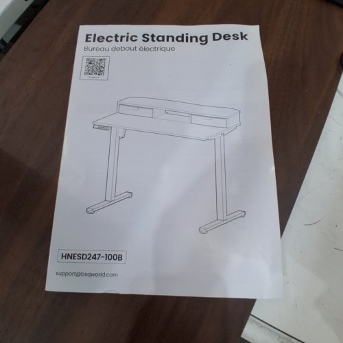 HUANUO HEIGHT ADJUSTABLE ELECTRIC STANDING DESK -40" X 24" - WALNUT DARK BROWN (MODEL: HNESD247WN-100B) image 5