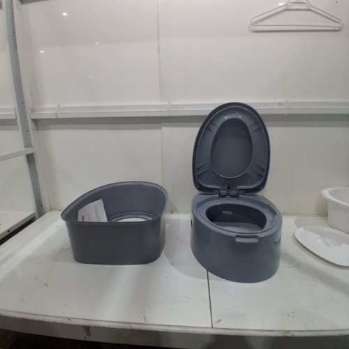 VEVOR PORTABLE CAMPING TOILET WITH REMOVABLE PAPER HOLDER - 5L - GREY (MODEL: QJK CAPACITY 5L) image 2
