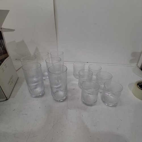 12PC THRESHOLD CASSIN GLASS TUMBLER SET - 20.2OZ/8.4OZ- CLEAR image 2