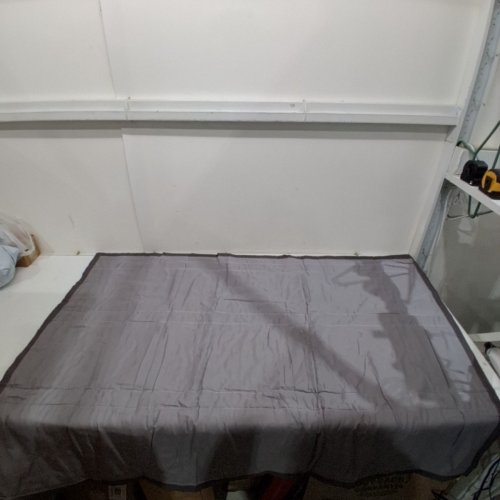 UNBRANDED GRAY QUILTED SQUARE TABLE COVER - 53" X 53" - GREY image 2