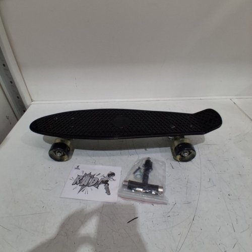 BELEEV SKATEBOARD CRUISER MINI - RETRO PENNYBOARD - LED FLASHING WHEELS, 22" - BLACK image 3