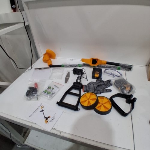 CORDLESS GRASS TRIMMER WEED WHACKER WITH 1 RECHARGEABLE BATTERY - 21V - BLACK AND YELLOW image 3