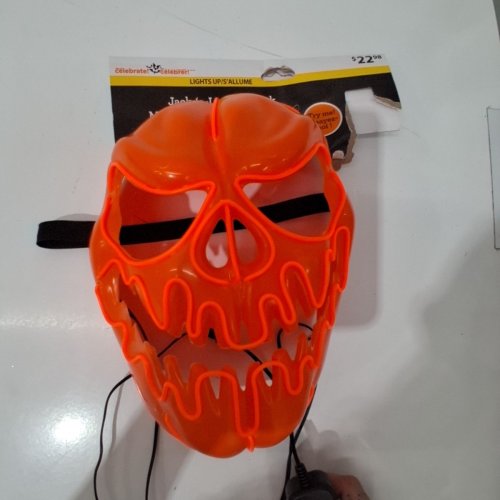 WAY TO CELEBRATE! LIGHT-UP JACK-O-LANTERN MASK - ORANGE image 3