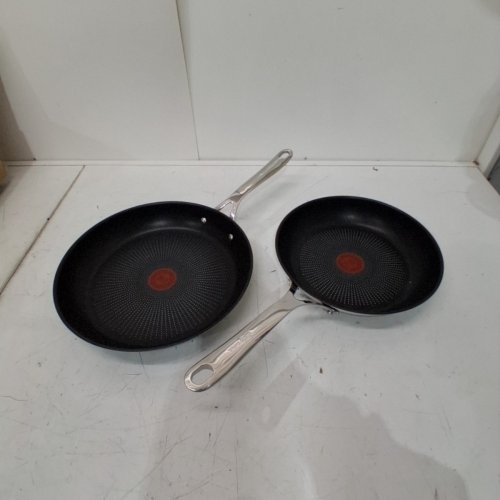 2PC JAMIE OLIVER BY TEFAL NONSTICK STAINLESS STEEL FRYING PANS- 9.5" & 11" - BLACK (MODEL: E304S244) image 2