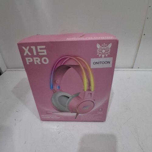 ONITOON LIGHTWEIGHT RGB WIRED GAMING HEADSET WITH REMOVABLE CAT EARS - PINK - (MODEL: X15 PRO) image 4