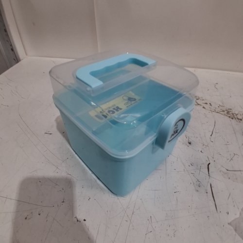GENERIC PLASTIC STORAGE BOX - 6" X 6" X 6" - BLUE / CLEAR (MODEL : PON47CF6C9X38S8H8I3) image 4