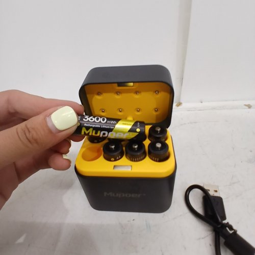 8PK MUPOER AA RECHARGEABLE LITHIUM BATTERY SET WITH FAST CHARGING CASE - 1.5V - BLACK (MODEL: TF-CD-009LDC) image 4