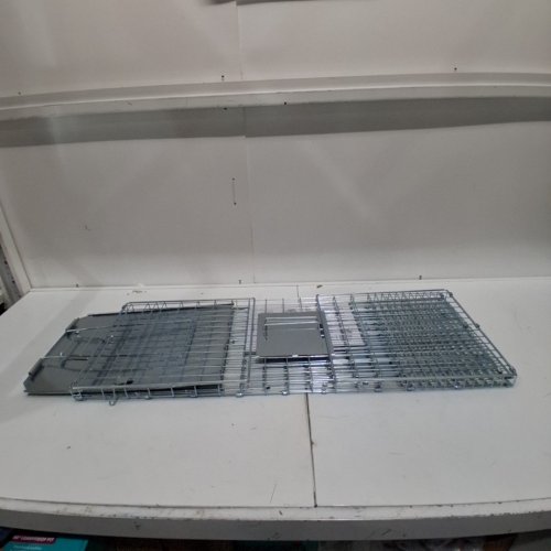 COLLAPSIBLE HUMANE LIVE ANIMAL CAGE TRAP - 32" - STEEL image 2