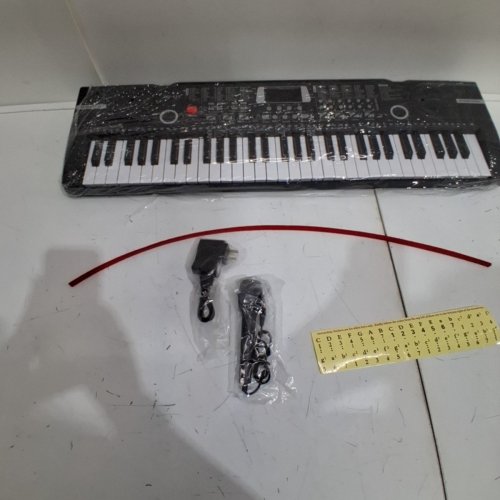OUVIBYAZ 61-KEY KEYBOARD BEGINNER PIANO WITH MICROPHONE, HEADPHONES AND CLOTH COVER - 10 DEMO SONGS, 100 TONES, 100 RHYTHMS - BLACK (MODEL: BD-612) image 2