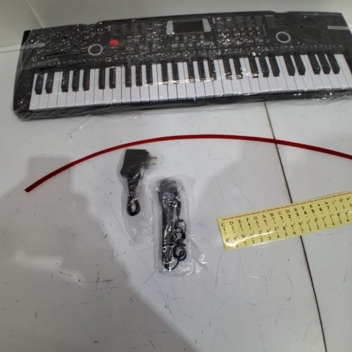 OUVIBYAZ 61-KEY KEYBOARD BEGINNER PIANO WITH MICROPHONE, HEADPHONES AND CLOTH COVER - 10 DEMO SONGS, 100 TONES, 100 RHYTHMS - BLACK (MODEL: BD-612) image 3
