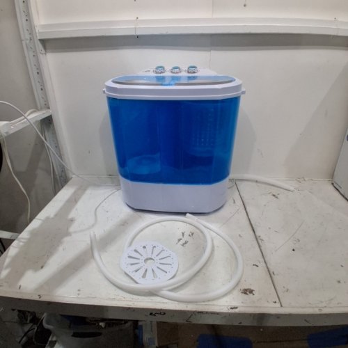 RUN.SE PORTABLE WASHING MACHINE TWIN TUB WITH BUILT IN GRAVITY DRAIN - 11LB CAPACITY - WHITE / BLUE (MODEL: PE22728) image 3