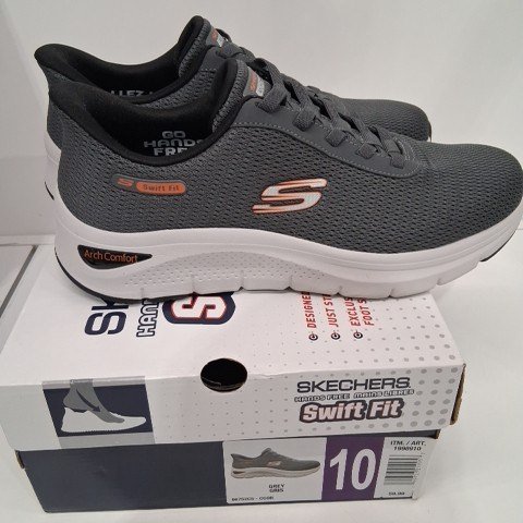 MEN'S SKECHERS ARCH COMFY 2.0 SLIP ON SNEAKERS - 10 - GREY (STYLE:1998912) image 2