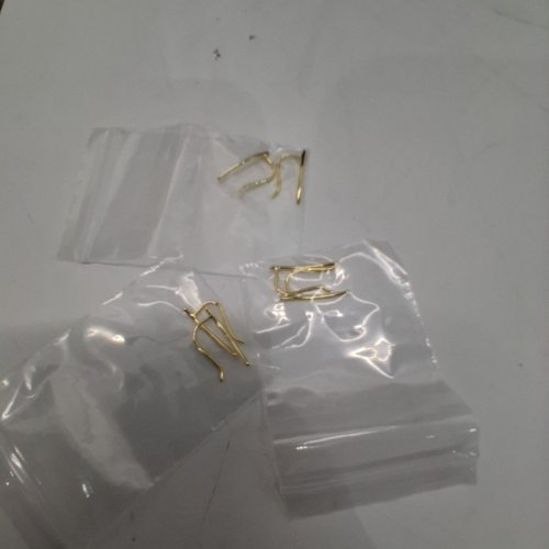 3PR WOMENS UNBRANDED CLIMBER SIMPLE 925 STUD EARRINGS - 38MM- GOLD PLATED image 3