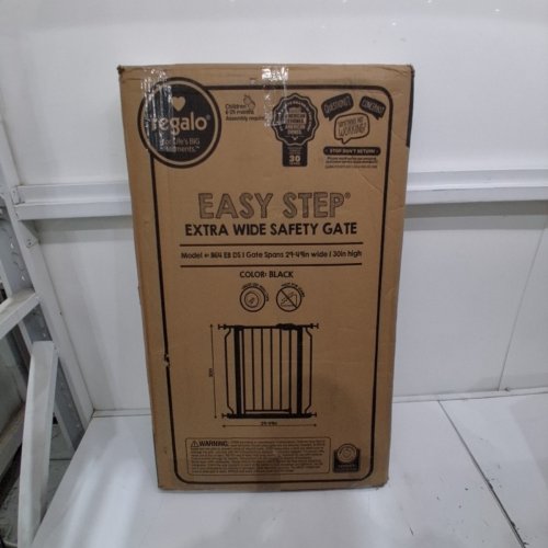 REGALO EASY STEP EXTRA WIDE BABY SAFETY GATE - 29-49" X 30" - BLACK (MODEL: 1164 EB DS) image 3