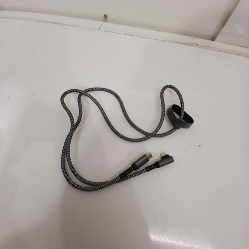 BASESAILOR USB C TO LIGHTNING BRAIDED RIGHT ANGLE CHARGING CABLE - 3.3FT - BLACK & GRAY image 2