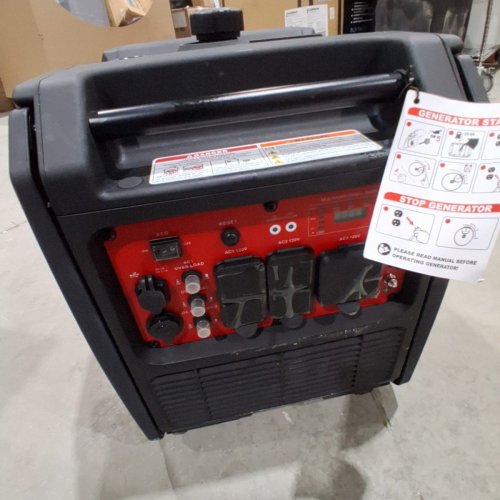 POWERSMART INVERTER GENERATOR WITH WHEELS HANDLE KIT AND CO ALERT - 4800W - BLACK/RED (MODEL: HB5046C) image 6