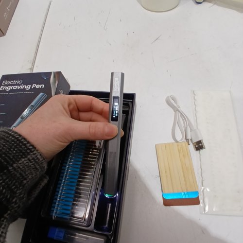 32PC ELECTRIC ENGRAVING PEN KITWUTH 31 BITS - FOR METAL, WOOD, GLASS, PLASTIC - GRAY image 2