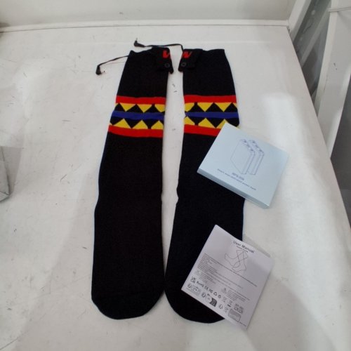 WILKPOW HEATED SOCKS - 5000MAH - ONE SIZE - BLACK WITH MULTICOLOR PATTERN (MODEL: RPS-009) image 3