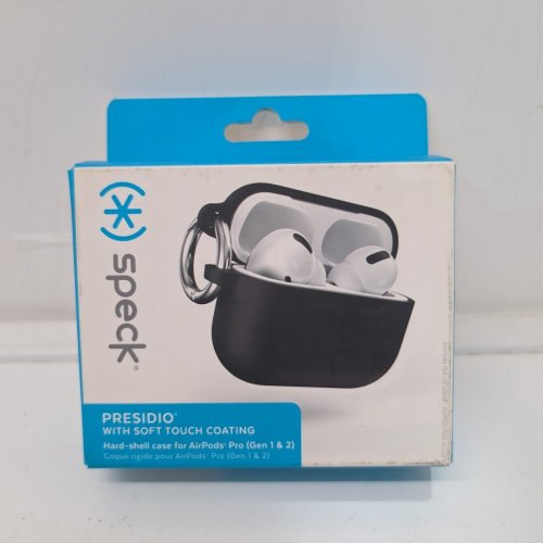 SPECK PRESIDIO SOFT TOUCH CASE WITH CARABINER ATTACHMENT - FOR AIRPODS PRO (1ST AND 2ND GEN) - BLACK (MODEL: 140773-1041) image 3