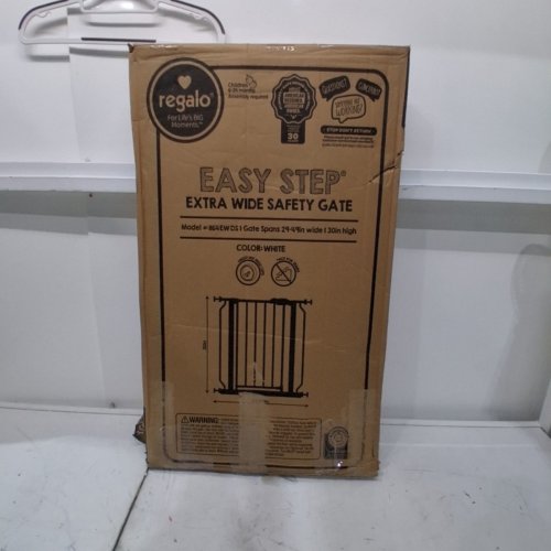 REGALO EASY STEP EXTRA WIDE BABY GATE - 30" X 29"-49" - WHITE (MODEL: 1164 EW DS) image 4