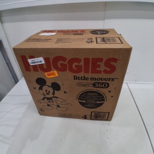 144PK HUGGIES LITTLE MOVERS DIAPERS - SIZE 4 - WHITE image 2