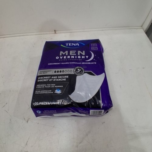 30PK MENS TENA OVERNIGHT EXTRA COVERAGE PAD - WHITE image 3
