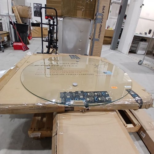 PLATA IMPORT GLASS STAR ROUND TABLE TOP, 48" X 48" - CHROME (MODEL: DT-19-120S) image 3