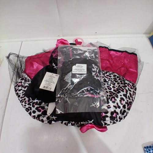 5PC GIRL'S PARTYHOLIC SKELECAT COSTUME MEDIUM (8-10) - BLACK PINK WHITE image 2