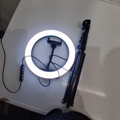WEILISI SELFIE RING LIGHT WITH TRIPOD STAND WITH 38 COLOR MODES - 10" RING UP TO 72" TRIPOD STAND - BLACK/MULTI COLOR image 2