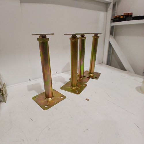 8PK ADJUSTABLE HOUSE JACKS FOR LEVELING 8800 LBS MAX 12" - 16" - GOLD image 3
