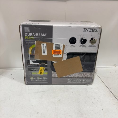 INTEX DURA-BEAM PLUS SELF-INFLATING/DEFLATING AIR MATTRESS WITH BUILT-IN PILLOW & ELECTRIC AIR PUMP - QUEEN (16.5) - BLACK (MODEL: AP619D/64121ED) image 5