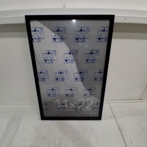 AMERICAN FLAT STREAMLINE COLLECTION POLISHED PLEXIGLASS THIN BORDER HANGING WALL PICTURE FRAME - 14" X 22" - BLACK image 2