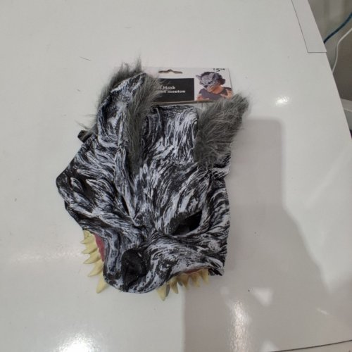 WAY TO CELEBRATE! CHINLESS WOLF MASK - OSFM - GRAY, WHITE AND BLACK image 2