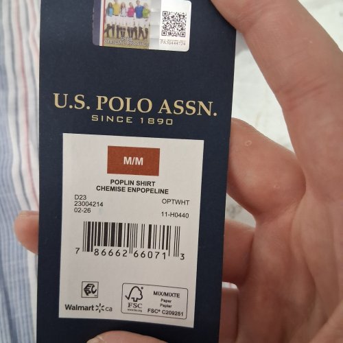U.S. POLO ASSN. STRIPED SHORT SLEEVE POPLIN SHIRT - MEDIUM - LIGHT BLUE / WHITE (STYLE: 11-H0440) image 3