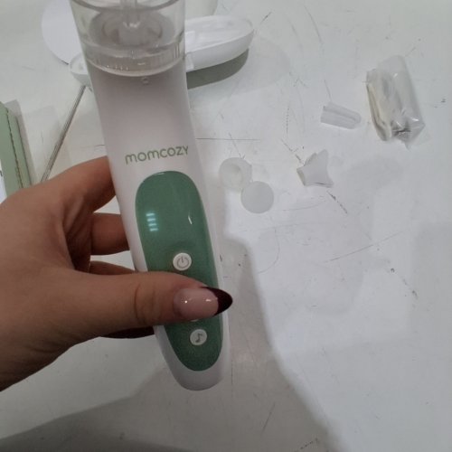 MOMCOZY 2-IN-1 ELECTRIC NASAL ASPIRATOR AND NOSE SUCKER - GREEN/WHITE (MODEL: BN007) image 2
