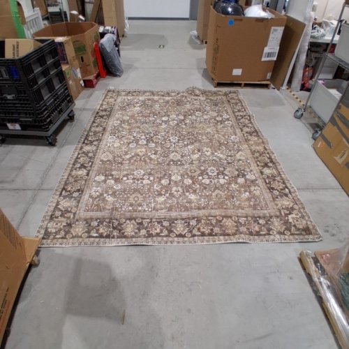 VINTAGE PATTERN AREA RUG WITH NON-SLIP BACKING - 8FT X 10FT - BROWN image 2