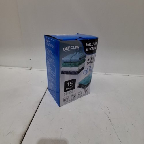 15PC DEPCLER ELECTRIC VACUUM STORAGE BAG SET WITH PUMP - 5 X 19.7 X 15.7", 5 X 23.6 X 15.7", 5 X 23.6 X 19.7" - CLEAR/GREY image 5