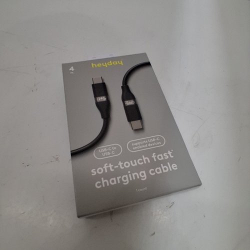 HEYDAY SOFT-TOUCH USB-C TO USB-C FAST CHARGING CABLE - 240W MAX - 4FT - BLACK image 4