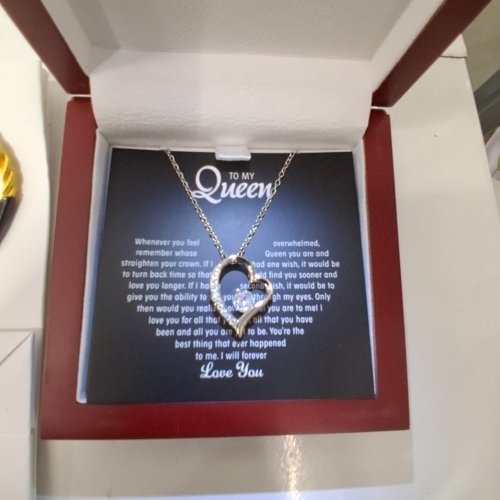 LUXUS TO MY QUEEN HEART PENDANT NECKLACE - OSFM - SILVER-TONE image 2