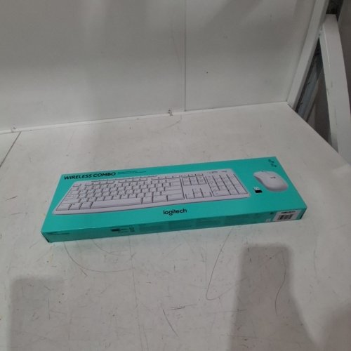 2PC LOGITECH FULL-SIZE WIRELESS COMBO - ADJUSTABLE HEIGHT KEYBOARD WITH WIRELESS MOUSE - OFF WHITE - (MODEL: 920-013290) image 2