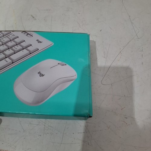 2PC LOGITECH FULL-SIZE WIRELESS COMBO - ADJUSTABLE HEIGHT KEYBOARD WITH WIRELESS MOUSE - OFF WHITE - (MODEL: 920-013290) image 4