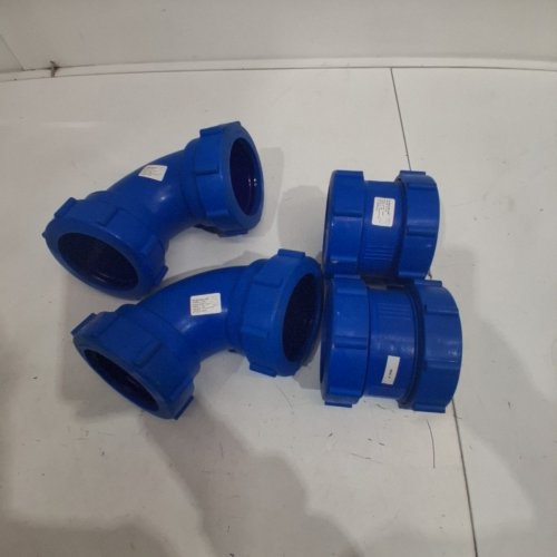 4 ASSORTED PIPE FITTINGS - 3" - BLUE image 4