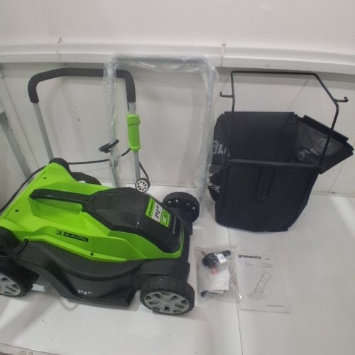 GREENWORKS ELECTRIC CORDED LAWN MOWER W/ ADJUSTABLE HEIGHT & SAFETY SWITCH, 9 AMP, 14" - GREEN/BLACK (MODEL: MO09B01) image 3