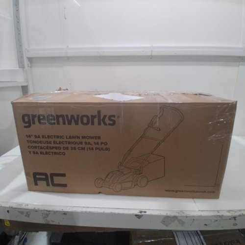 GREENWORKS ELECTRIC CORDED LAWN MOWER W/ ADJUSTABLE HEIGHT & SAFETY SWITCH, 9 AMP, 14" - GREEN/BLACK (MODEL: MO09B01) image 6