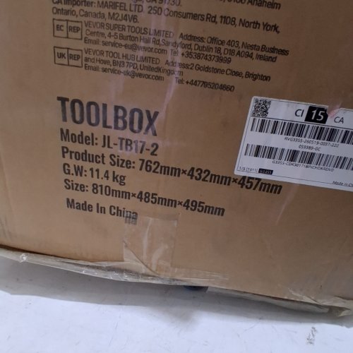 VEVOR UNDERBODY TRUCK BOX - 36" X 17" X 18" - DIAMOND PLATE (MODEL: JL-TB17-2) image 7