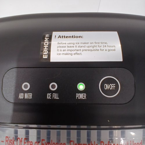 EUHOMY COUNTERTOP ICE MAKER MACHINE WITH HANDLE & BASKET - MAKES 26LB/DAY - BLACK (MODEL: IM001-BBL-CAEH) image 2