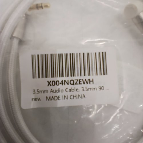 90-DEGREE 3.5MM AUXILIARY AUDIO CABLE - 1M - BRAIDED, WHITE image 2