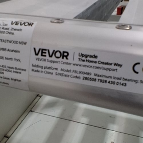 VEVOR LIGHTWEIGHT FOLDING WORK PLATFORM STOOL ALUMINUM HEAVY DUTY - 23" - 34.5" - UP TO 330 LBS - SILVER (MODEL: FBL900489) image 2
